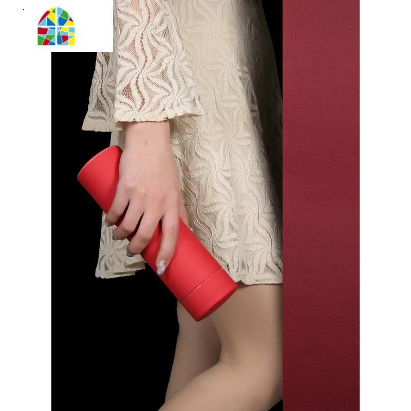 保温杯女简约304不锈钢男马卡龙潮流水杯子学生韩国清新可爱定制 FENGHOU 米白色图片