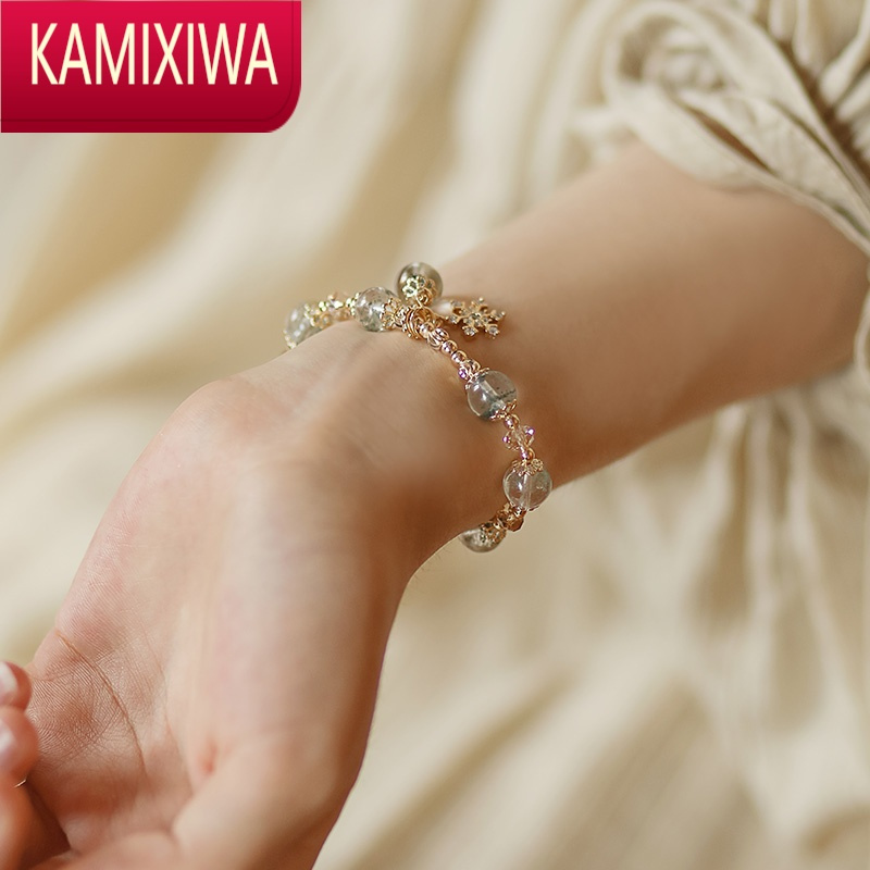 kamixiwa绿幽灵水晶手链女ins小众设计高级感串珠手串饰品首饰闺蜜