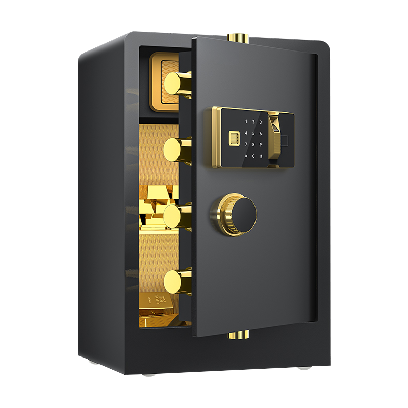 臻远ZY-NW-BXGS-43全钢实心保险柜办公防盗保险箱 高70cm黑色指纹款高清大图