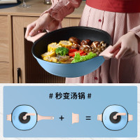 卡特马克(catemaker)唱片锅炒锅不粘锅家用炒锅燃气电磁炉通用网红炒锅30cm 摩声炒锅