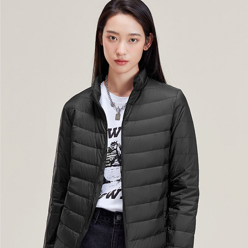 MeiNuoSi 美诺思女士短款轻薄立领青年大码轻便时尚外套棉服