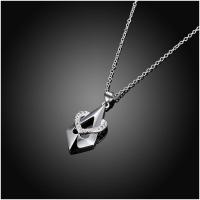 N857 Women Silver Necklace 镀纯银日韩时尚配饰女水晶项链坠送女朋友七夕情人节礼物