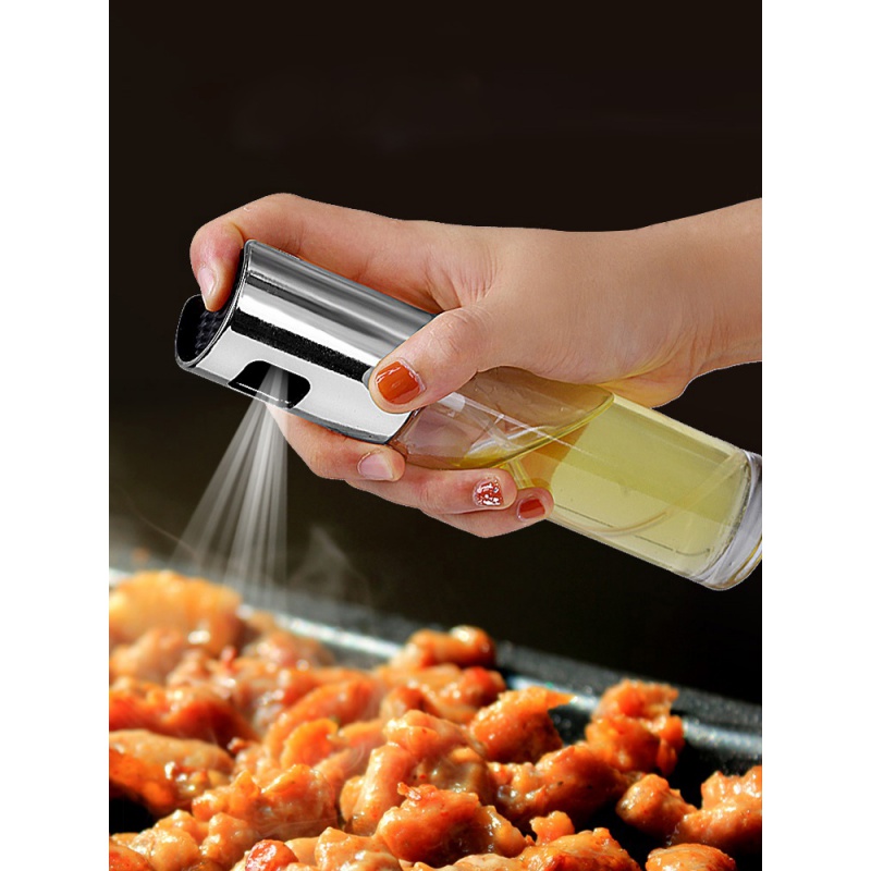 厨房喷雾油瓶按压式喷油壶透明高硼硅玻璃装醋瓶香油瓶调料瓶喷壶_15高清大图