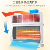 奥克斯(AUX)取暖器对流式暖风机家用电暖器节能浴室防水壁挂电暖气静音 桔色印花（五窗）