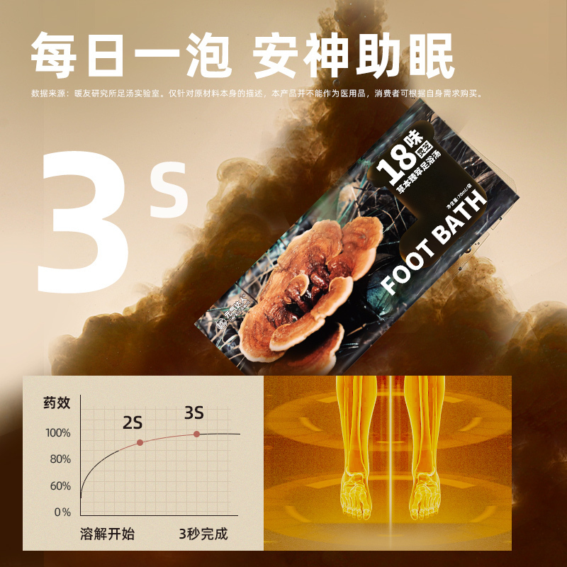 元气达人 灵芝臻萃18味草本足浴汤7袋*3盒