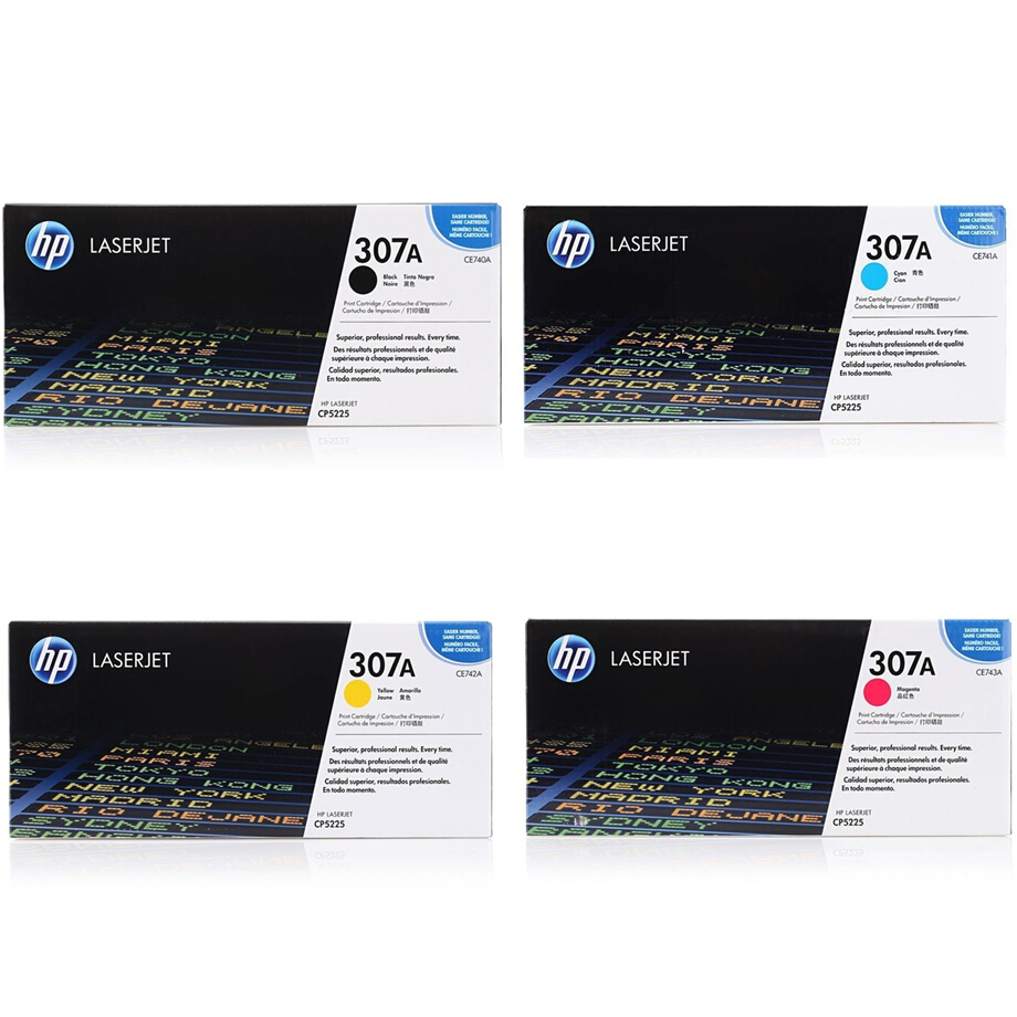 惠普（HP）CE740A-CE743A 四色硒鼓套装 307A（适用CP5225 CP5225n CP5225dn） 【CE740A-CE743A/黑彩套装】