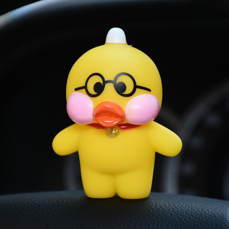 可爱创意男女情侣包包钥匙扣玻尿酸鸭网红钥匙扣圈链钥匙扣-眼睛鸭
