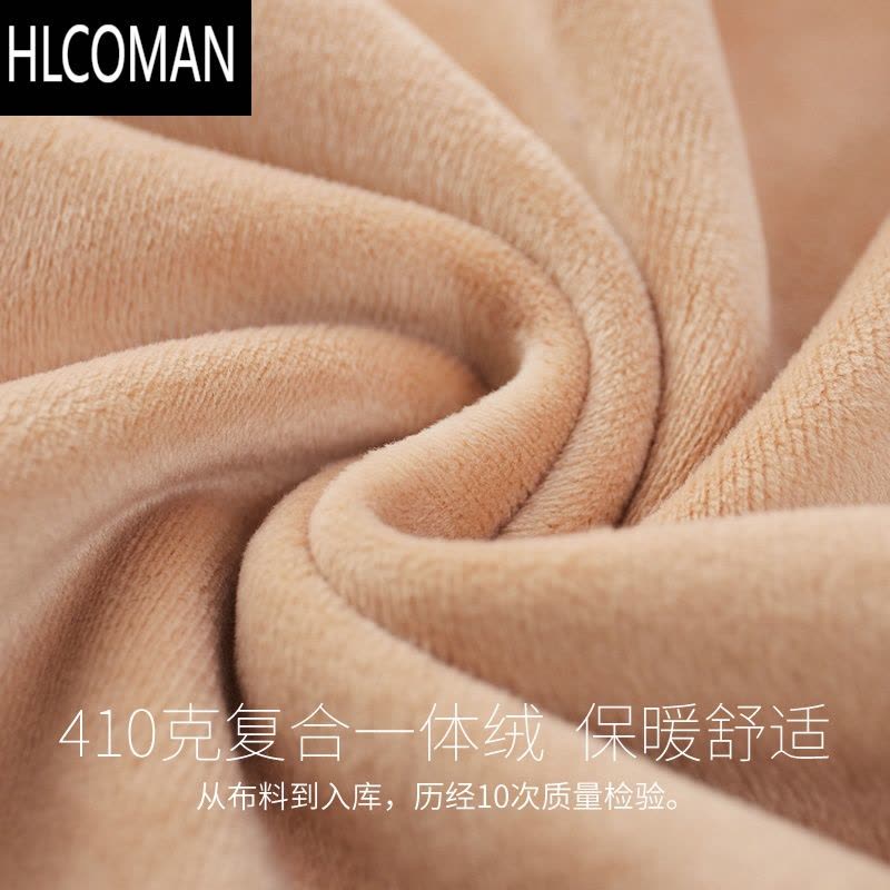 HLCOMAN加绒纯色棉质刺绣卫衣男士加厚p暖长袖T恤圆领打底衫中青年外套图片