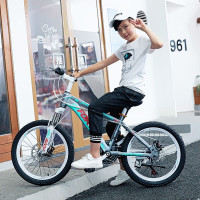 永久(FOREVER) 20寸青少年儿童自行车 24级变速山地车双碟刹减震单车 20寸变速钢架 奔驰灰