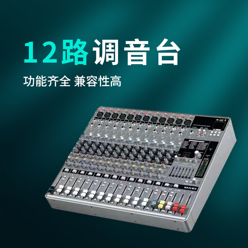 润普Runpu 国产化专业会议十二路调音台12路舞台户外演出大型带混响效果调音台RP-MG12高清大图
