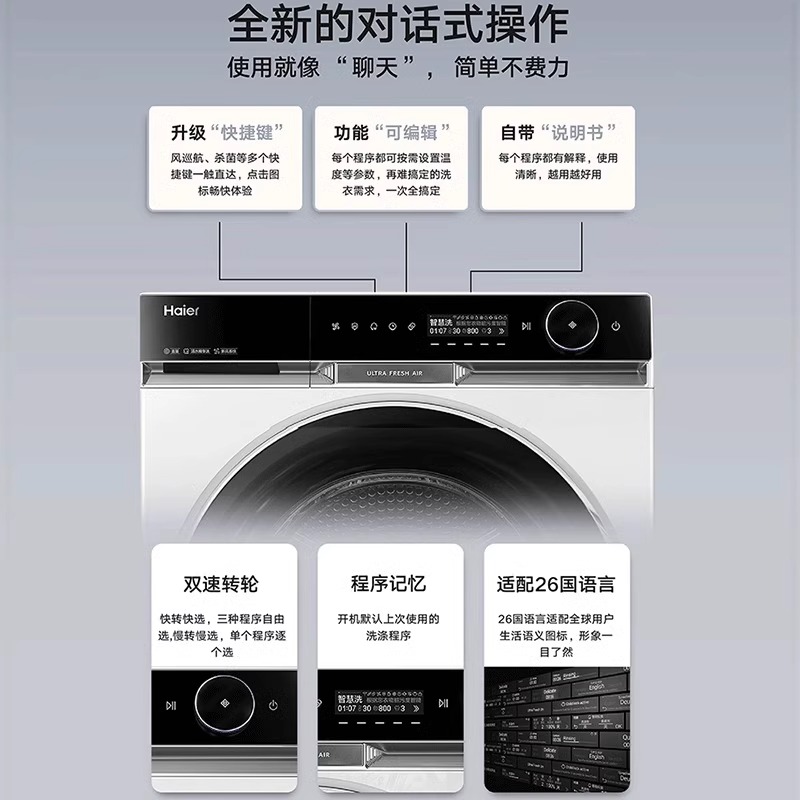 海尔滚筒洗衣机(Haier)XQG120-BD1486LWU1高清大图