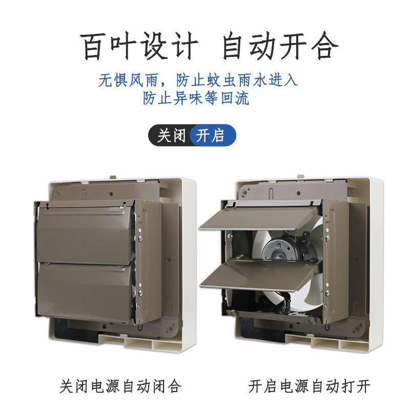 松下(Panasonic)抽风扇百叶窗方型墙壁仓库厂房换气扇排气扇大风量直排厨房卫生间排风扇10寸FV-25VW3高清大图