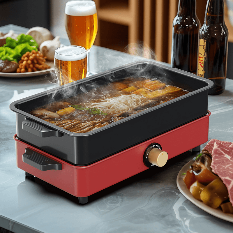 康宁(VISIONS)多功能料理火锅专用锅 烤肉烤鱼锅(4L) CB-DQ003-TG/KZ高清大图