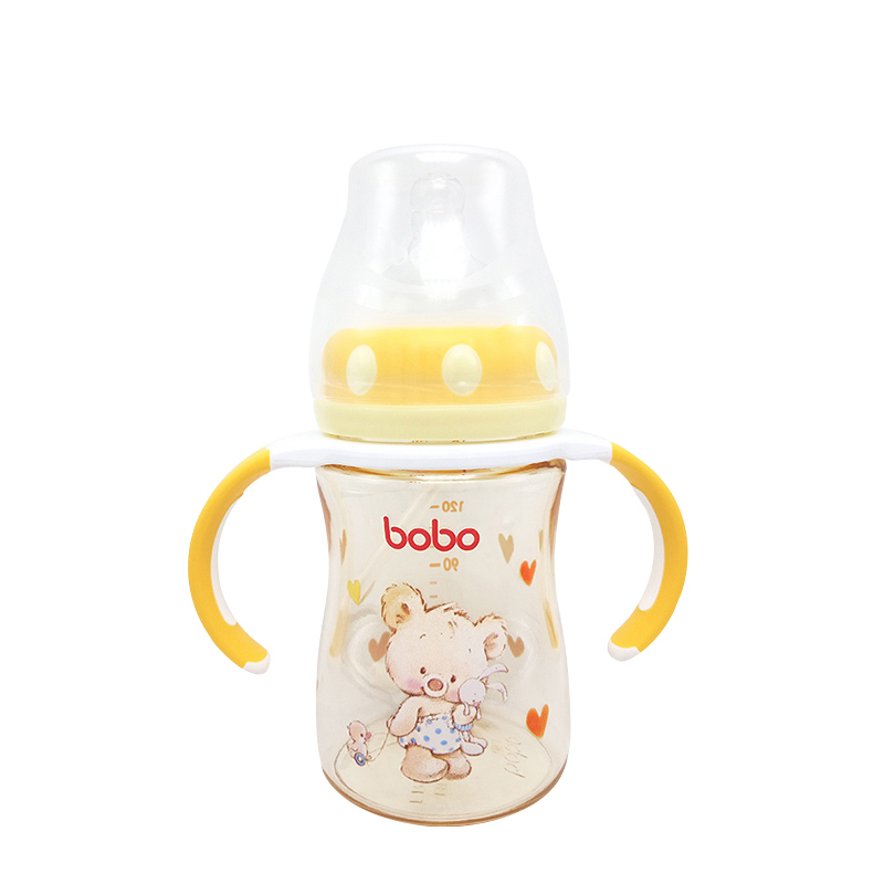 乐儿宝(bobo)PPSU宽口径奶瓶160毫升(黄色)12个月以上