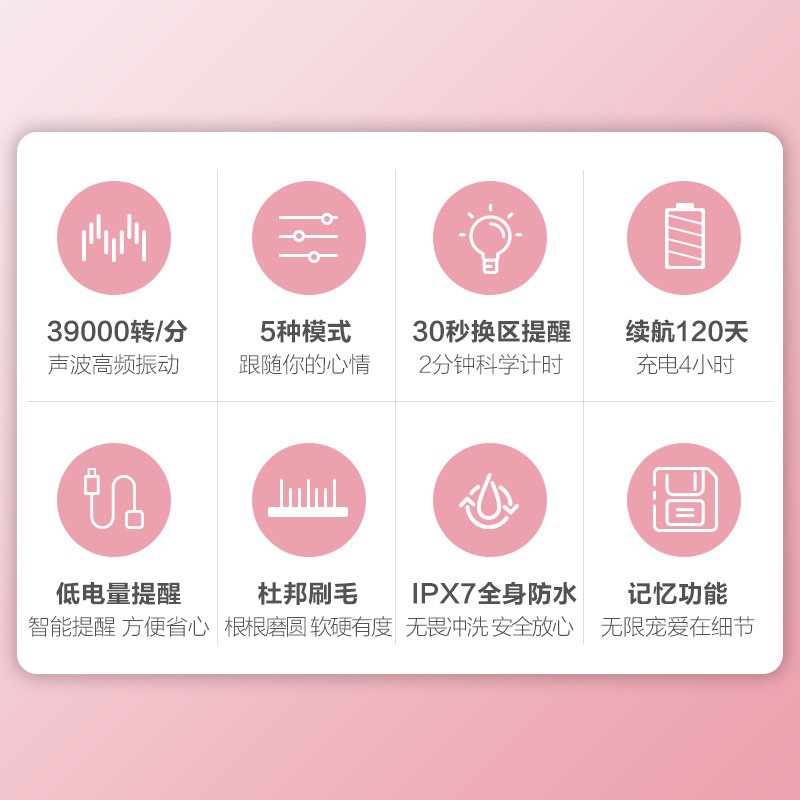 海尔(Haier)电动牙刷HB551-06璀璨黑成人男女生情侣款充电式声波震动智能牙刷标配2刷头细软刷毛