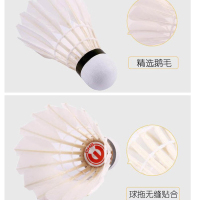 红双喜DHS羽毛球E-E31鹅毛球12只装