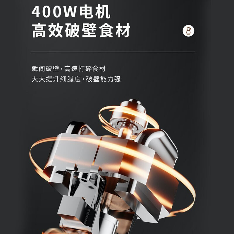 美的(midea) 智能预约破壁机家用小型迷你料理机多功能榨汁机加热辅食豆浆机PB40X2-166F