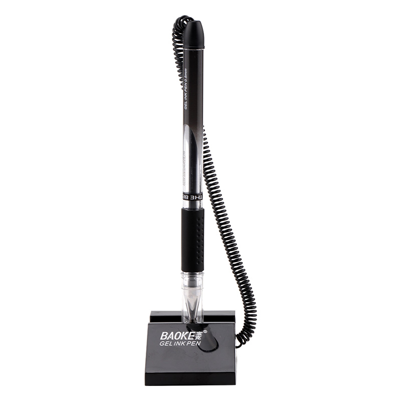 宝克(baoke)台笔NO850办公银行柜台笔固定中性笔防漏墨签字笔头0.5mm黑色 2支