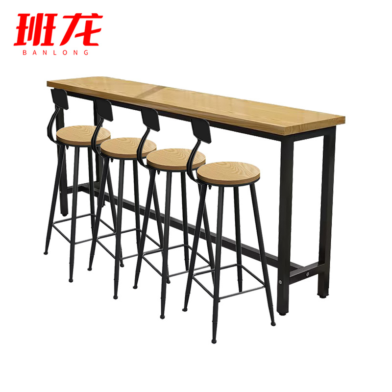 班龙长条桌2.2m+4椅套高清大图