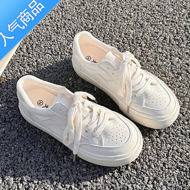 SUNTEK2023新款夏季小白鞋女网面休闲厚底帆布鞋原创百搭学生板厚高清大图