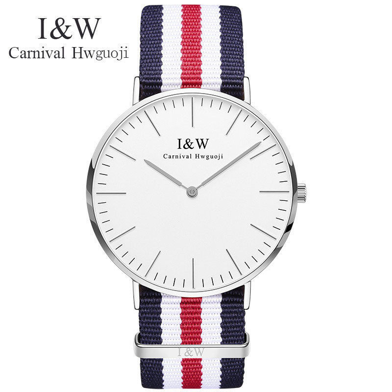 嘉年华iw手表女士石英表纤薄情侣手表女表休闲时尚简约男表防水通用