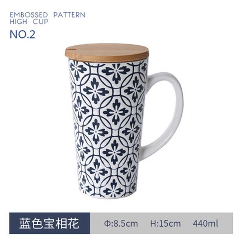 创意杯子带盖手绘陶瓷马克杯大容量潮流水杯简约办公室早餐牛奶杯日用