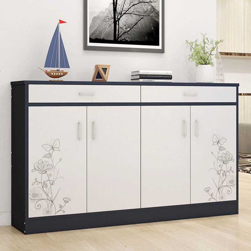 蔓斯菲尔多功能仿实木鞋柜鞋架子简易厅柜口鞋柜子木质玄关柜 120cm长 古檀木色 升级图片