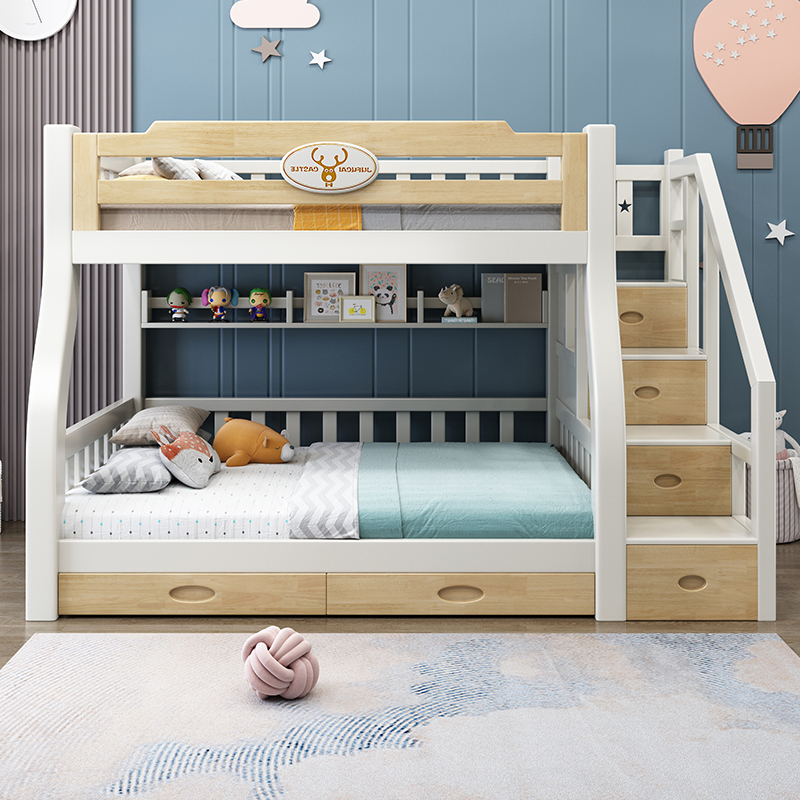 百冠环球 榉木 儿童床实木上下床高低床男孩女孩公主床北欧简约母子床