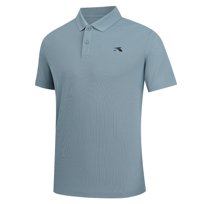 361°运动t恤男夏季新款常规休闲上衣翻领透气短袖652124126V XS 岛灰蓝