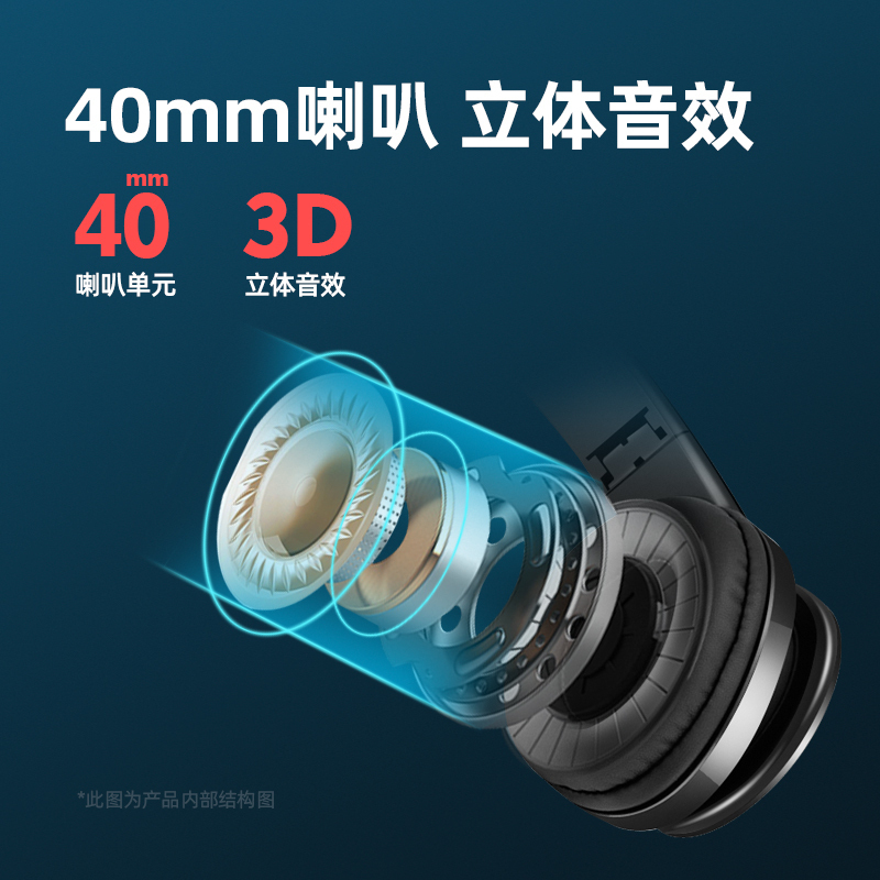 纽曼TB203 黑色 头戴式蓝牙耳机 立体声无线游戏音乐手机 通用苹果华为小米运动跑步带麦克风耳麦学习电竞