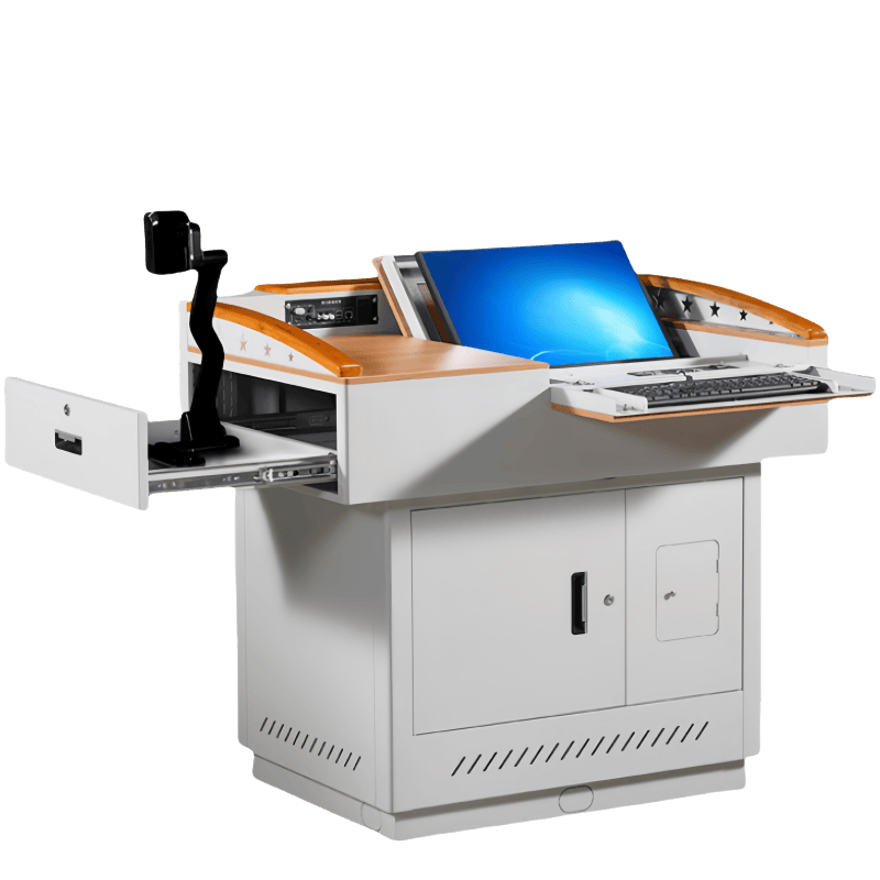 豫龙都讲台木桌面张高清大图