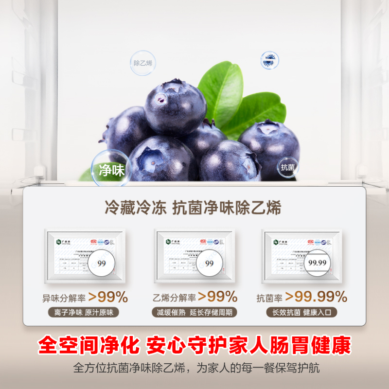 国补20%|容声547L对开门冰箱双开门无霜一级能效双变频冷藏冷冻全净化大容量家用冰箱 BCD-547WD12HP高清大图