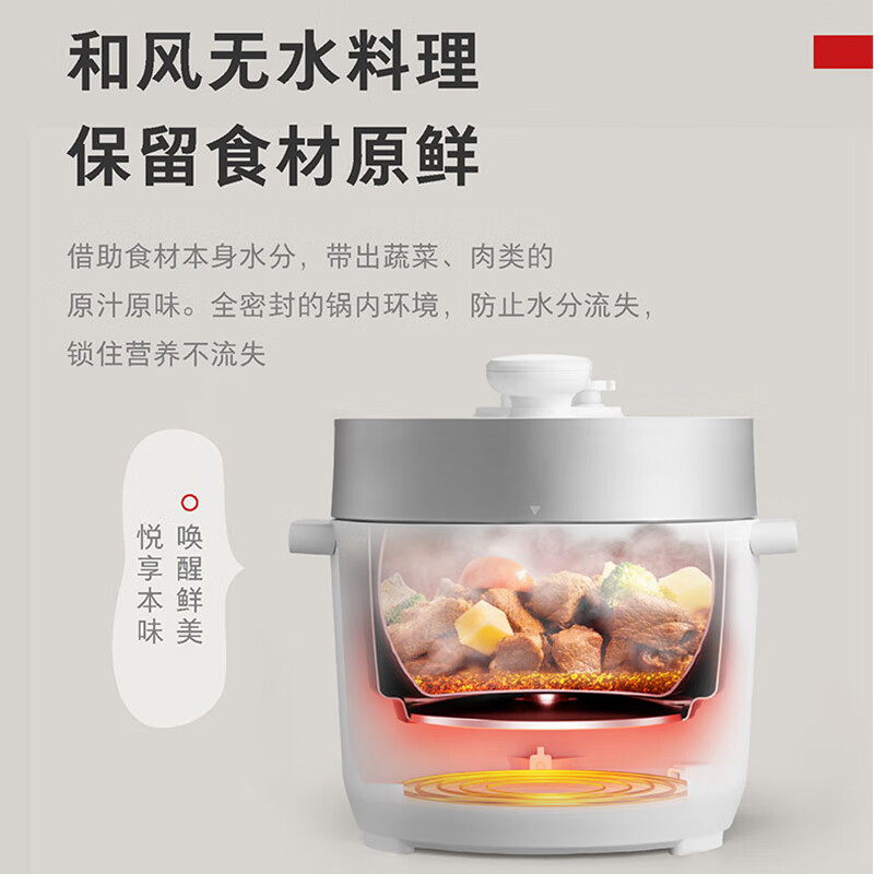 东芝(TOSHIBA)智能安全电压力锅3L高压锅家用多功能压力煲无水料理双压萃鲜电压力锅 PC-30MRUC(W)高清大图
