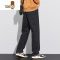 YANXU2023新款美式高街黑色牛仔裤男直筒宽松款潮流休闲长裤子男生