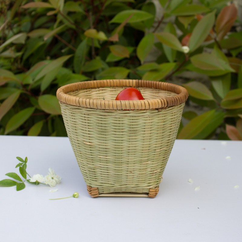手工竹编水果篮环保菜篮簸箕食品篮子竹筐竹篮竹篓筐子果盘平底