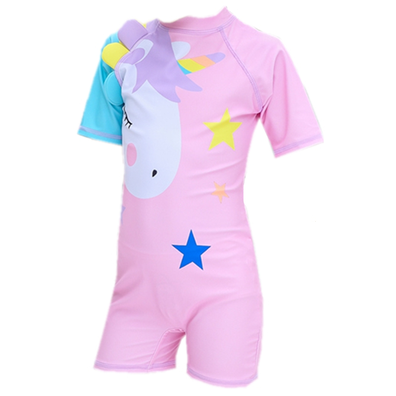 儿童连体泳衣女童中大童卡通泳装公主闪电客小女孩宝宝可爱游泳套装