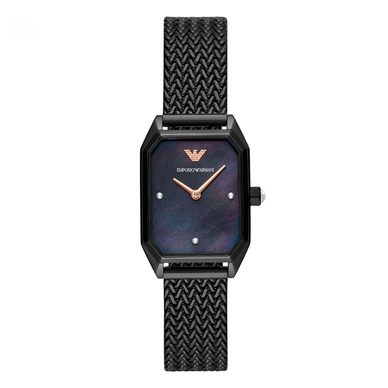 阿玛尼(EMPORIO.ARMANI)手表 时尚方盘休闲编织钢带石英表女士腕表 AR11271