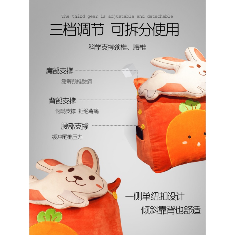美帮汇风北欧靠枕床头靠垫靠背垫床上办公室腰靠可拆洗少女卧室宿舍高清大图