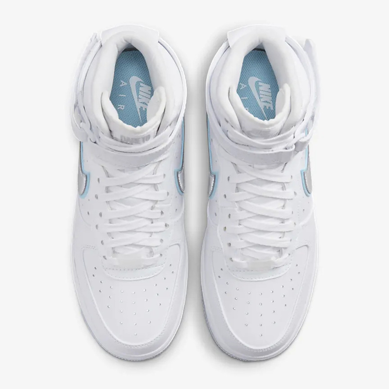 nike耐克airforce1白蓝女高帮af1空军一号休闲板鞋fb1865101