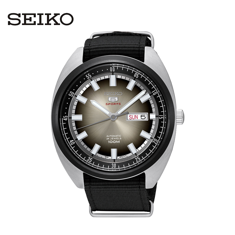 精工seiko手表精工5号自动机械表原装进口鲍鱼形防水夜光时尚运动男表