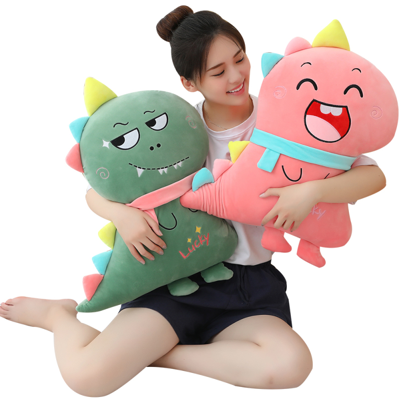 鸱吻恐龙毛绒玩具ins网红抱枕可爱布娃娃睡觉女孩生日礼物送闺蜜女友(40cm 西瓜红 手捂款)