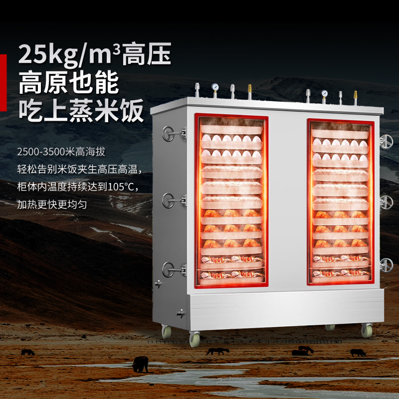 意黛斯yidaisi高原燃气蒸柜ydsgyrx48商用蒸饭柜食堂厨房电燃气蒸饭车