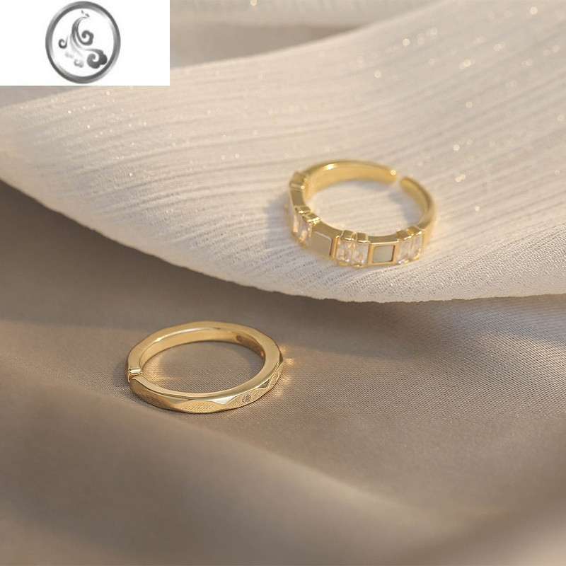 jimi锆石素圈戒指2023年新款潮网红女轻奢小众开口食指戒闺蜜指环