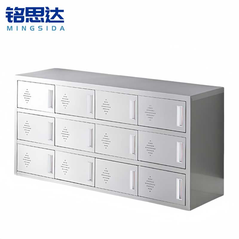 铭思达不锈钢鞋柜单面12门个高清大图