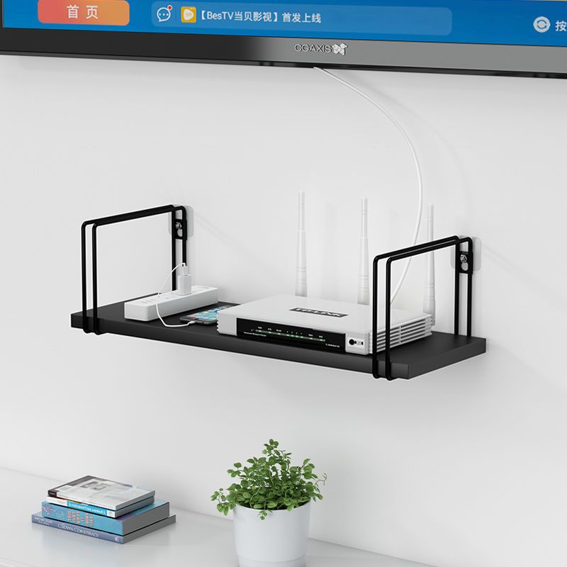 30长白色无规格路由器置物架墙上支架墙壁电视机顶盒卧室免打孔挂墙放