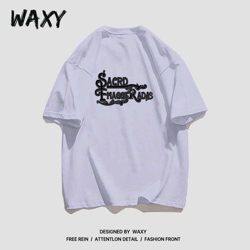 WAXY夏季新款纯棉短袖T恤女学生宽松复古休闲慵懒风韩版潮牌上衣图片
