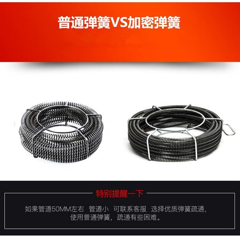 管道疏通工具 900瓦普通弹簧14.5米高清大图