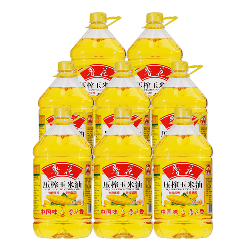 鲁花压榨玉米油5l8瓶