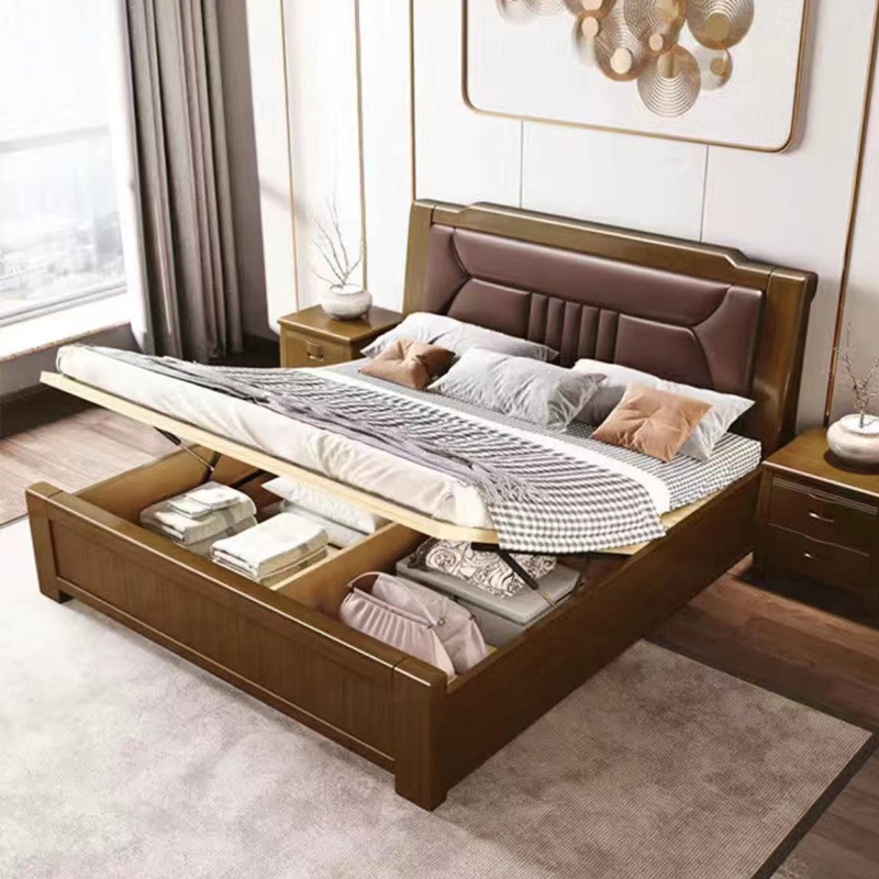 臻远 ZY-SMC-152 实木床 1.8*2.0米气压高箱 单位:1张高清大图