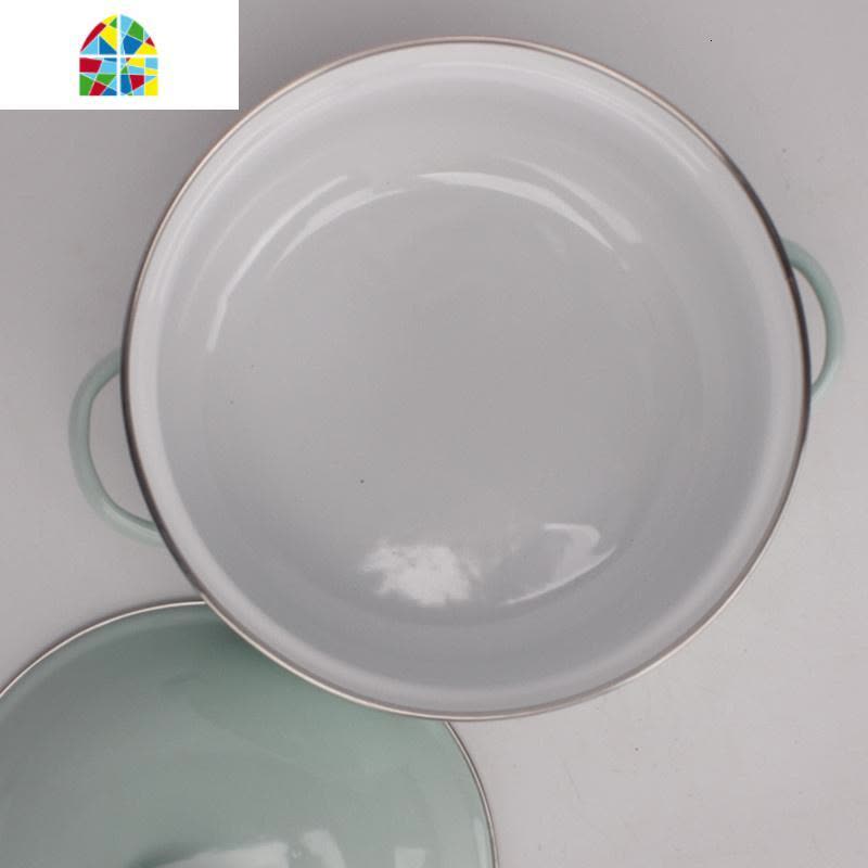 尺寸补全了[16-24]珐琅马卡龙绿搪瓷泡面碗宿舍小汤锅煮食锅 FENGHOU 16cm薄荷绿[搪瓷耳]图片
